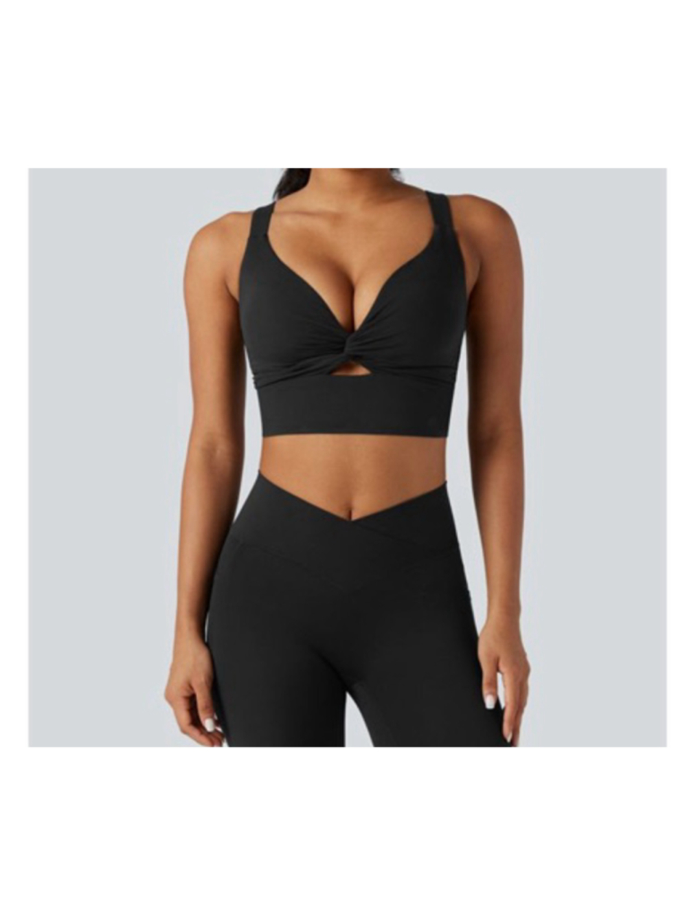 Halara UltraSculpt Light Support Molded Cups Push-Up Yoga Sports Bra Black small - Picture 1 of 9